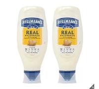 Hellmann's Real Squeezy Mayonnaise- Made with Free Range Eggs - Good Source of Omega 3 - Suitable for Vegetarians - 2 x 750ml