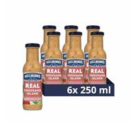 Hellmann's Real Thousand Island Salad Dressing & Dip vegetarian condiment free from artificial colours and flavours for salads, sandwiches, salmon and prawn cocktails 6x 250 ml