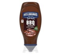 Hellmann's Rich & Smoky BBQ Sauce Condiment squeeze bottle made of 100% recycled plastic for burgers, chicken and chips 8x430 ml
