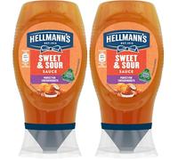 Hellmann's Sweet & Sour Sauce 100% recyclable* squeeze bottle the perfect condiment for chicken nuggets 250 ml (Pack of 2)