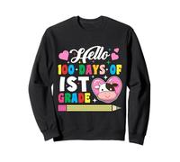 Hello 100 Days Of 1st Grade Cow Lover 100th Day Of School Sweatshirt