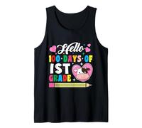 Hello 100 Days of 1st Grade Cow Lover 100th Day of School Tank Top