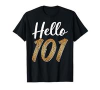 Hello 101 Years Old Leopard Print 101st Birthday Woman T-Shirt