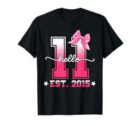 Hello 11 Est. 2014 11 Years Old 11th Birthday Coquette Bow T-Shirt