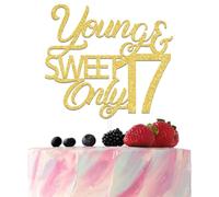 Hello 17 Cake Topper Cheer 17 Years Old Party Decoration Happy 17th Birthday Cake Decoration Gold Glitter