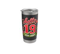 Hello 19 Est 2007 Watermelon 19th Birthday Summer Party Stainless Steel Insulated Tumbler