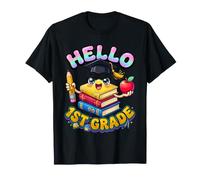 Hello 1st Grade Cute Books with Apple for Elementary School T-Shirt