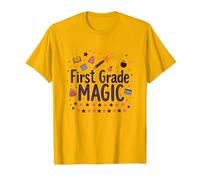 Hello 1st Grade Girl First Grade Magic School Fun T-Shirt, Men, Bright Gold, XL