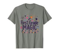 Hello 1st Grade Girl First Grade Magic School Fun T-Shirt, Men, Olive Heather, M