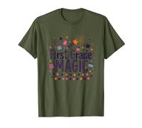 Hello 1st Grade Girl First Grade Magic School Fun T-Shirt, Men, Olive, S