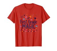 Hello 1st Grade Girl First Grade Magic School Fun T-Shirt, Men, Red, XXL
