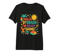 Hello 1st Grade I’m Ready to Shine Back to School Girls Boys Premium T-Shirt