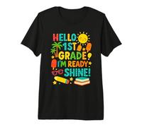 Hello 1st Grade I’m Ready to Shine Back to School Girls Boys Premium T-Shirt