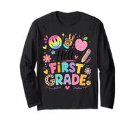 Hello 1st Grade Teacher Students Back to School First Grade Long Sleeve T-Shirt