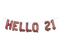 Hello 21 Foil Balloon Banner Letter Mylar Balloons for Twenty one 21th Birthday Celebration Party Decoration (HELLO 21 Chocolate)