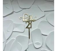 Hello 21 Gold Acrylic Cake Topper,Happy 21st Birthday Cake Decorations Cheers to 21 Years/Funny 21th Cake Decoration,Hello Twenty-one Cake Topper for 21 Year Old Theme Birthday Anniversary Party