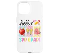 Hello 3rd Grade Fun Apple Pencil Backpack Case for iPhone 15