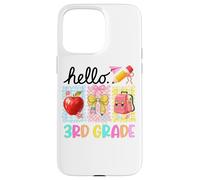 Hello 3rd Grade Fun Apple Pencil Backpack Case for iPhone 15 Pro Max