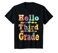 Hello 3rd-Grade Tie Dye Elementary School Pupil Third Grade T-Shirt