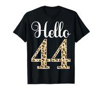 Hello 44 Messy Bun 44th Birthday Forty Four Years Old T-Shirt