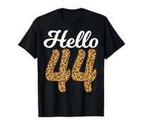 Hello 44 Messy Bun Forty Four Years Old 44th Birthday T-Shirt