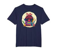 Hello 4th Grade Girl First Day School Supplies Graphic T-Shirt, Men's Big and Tall, Navy, 2X Tall