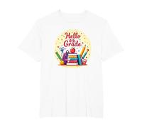 Hello 4th Grade Girl First Day School Supplies Graphic T-Shirt, Men's Big and Tall, White, 6X Tall