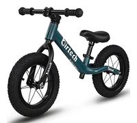 Hello-5ive 12" Balance Bike for 2, 3, 4, 5 Year Old Boys and Girls, Lightweight Nylon Frame Toddler Training Bike No Pedal Bikes for Kids with Adjustable Seat and Air Tires (Green)