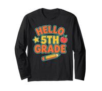 Hello 5th Grade Cute Back to School Fifth Grader Long Sleeve T-Shirt