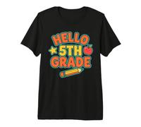 Hello 5th Grade Cute Back to School Fifth Grader Premium T-Shirt