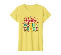 Hello 5th Grade First Day School Celebration for Girls T-Shirt, Women, Lemon, S