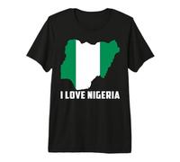 Hello Abuja I Love Nigeria Map Flag Proud Nigerian Mom Daddy Premium T-Shirt