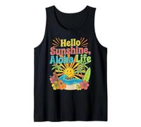 Hello Aloha Life Tropical Sunshine Hawaii Beach Vibes Design Tank Top