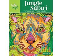 Hello Angel Jungle Safari Coloring Collection (Design Originals) 32 One-Side-Only Designs with Animals like Lions, Elephants, and Giraffes, Quotes, Helpful Tips, and 8 Finished Pieces for Inspiration