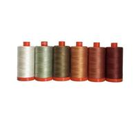 Hello Autumn by Monique Jacobs 50wt Aurifil 6 Large Spools - 100% Egyptian Cotton - Ideal for Hand Embroidery, Quilting, Topstitching, Decorative Sewing - Made in Italy