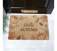 Hello Autumn Coir Doormat (60 x 40cm) Artsy Mats Brown 40 x 60cm