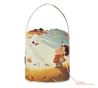 Hello Autumn Crochet Bag Small Yarn Storage with Holes Storage Bag for Crochet Needle Crochet Accessory