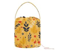 Hello Autumn Crochet Yarn Bag Small Yarn Storage with Holes Storage Bag for Crochet Knit Crochet Backpack