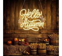 Hello Autumn Neon Sign, Home Decor Neon Light, Halloween Party Decoration Garden Signs, Thanksgiving Wall Decor