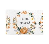 Hello Autumn Printed Adult Fun Puzzle wooden puzzle in a plastic box with letters printed on the back home decor party toy