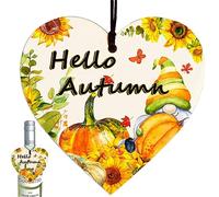Hello Autumn Wooden Sign, Autumn Home Decor, Autumn Gifts, Hello Pumpkin, Hanging Autumn Decorations, Pumpkins, Sunflower Autumn Decorations Home For Thanksgiving And Autumn
