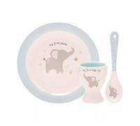 Hello Baby 3 Piece Bowl, Egg Cup & Spoon Set - Blue