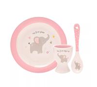 Hello Baby 3 Piece Bowl, Egg Cup & Spoon Set - Pink