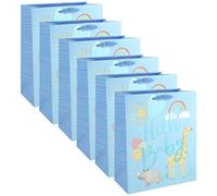 Hello Baby Boy Blue Large Gift Bags Pack Of 6 With Tags