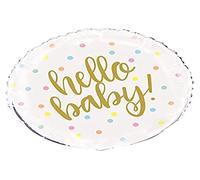 Unique Round Foil Balloon Hello Baby Gold 45 cm 1 Pc