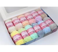 Hello Baby Love Yarn Pack - Pastel - 12x25g Soft Chenille Yarn for Knitting/Crochet