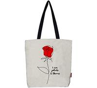 Hello-Bags Bn-003-iampetals, Tote Bag with Zipper and Lining for Women, 37x38cm, ecru, 37x38 cm