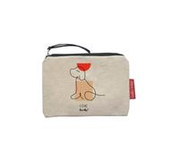 hello-bags. Coin Purse/Card Holder. Exterior: 100% Cotton. Includes Zipper and Lining. Packed in a Gift Kraft Envelope. Model: “LOVEBARKS”. Color: Black/Ecru. Size: 5.51x3.94 in /14x10 cm.