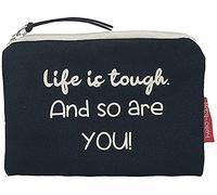hello-bags. Coin Purse/Small Pouch. Exterior: 100% Cotton. Includes zipper and lining. Packed in a gift kraft envelope. Model: “LIFEIS”. Color: Black. Measurements: 14 * 10 cm.