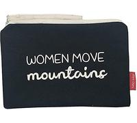 hello-bags. Makeup Bag/Wristlet Handbag. Exterior: 100% Cotton. Includes zipper and lining. Packed in a gift kraft envelope. Model: “WOMENMOVE”. Color: Black. Measurements: 23 * 15,5 cm.